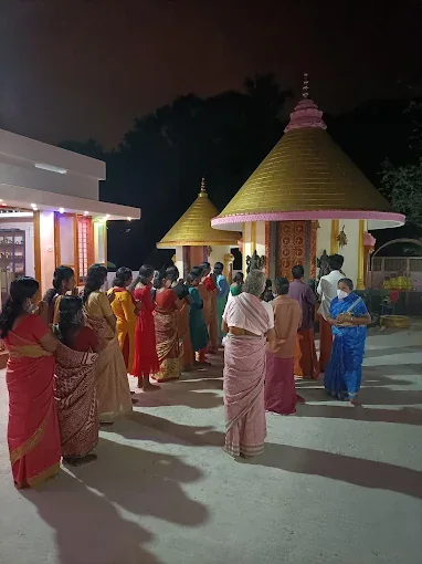 The temple courtyard at night